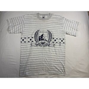 Vintage 90s Miller Utah T Shirt Medium USA 2 Sided Double Graphic Striped Crest